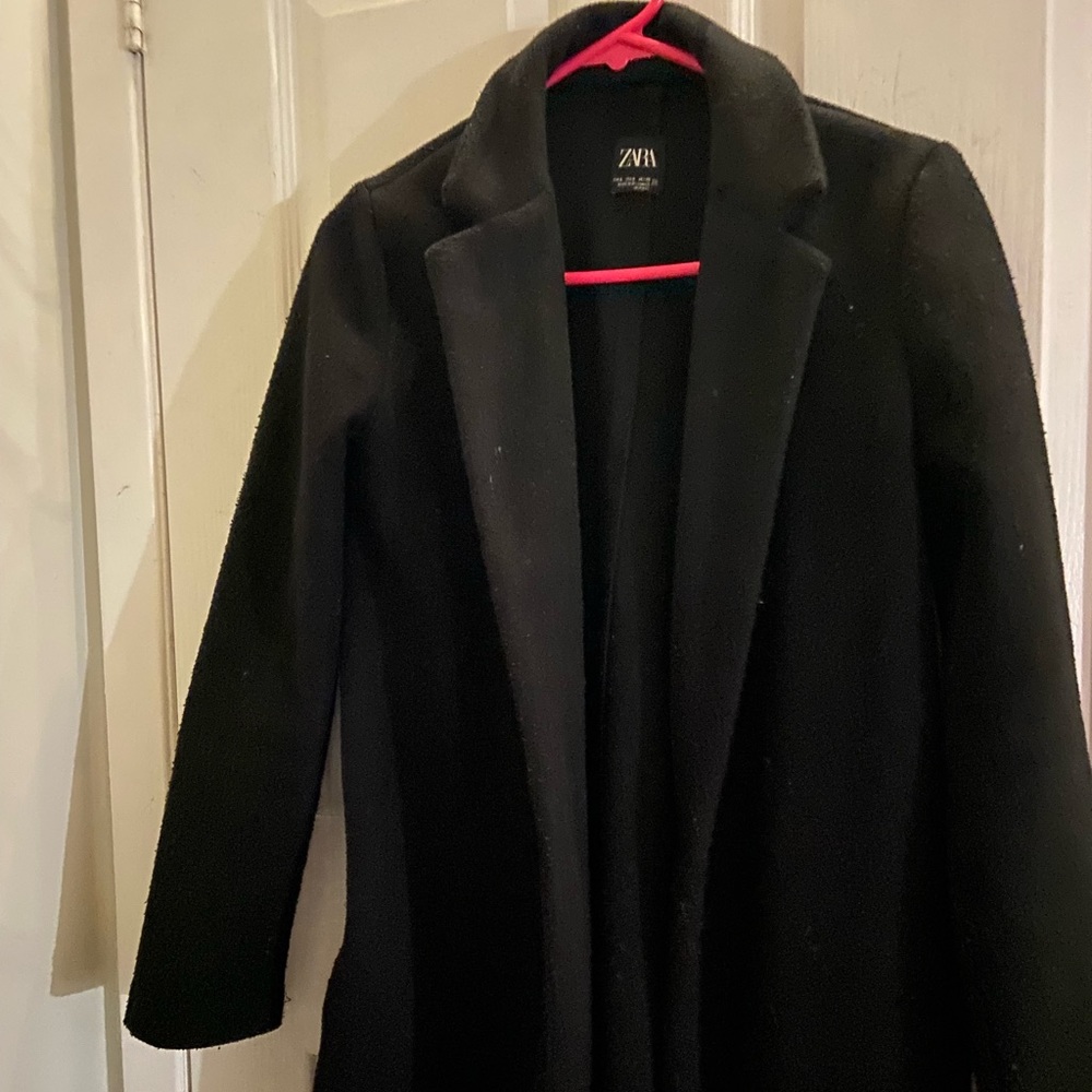 Black Zara Trenchcoat, S. I’m 5’2 and the bottom of coat hits my lower calves